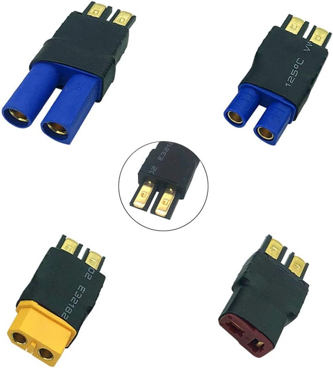 RC 4 STUKS LiPo Batterij Traxxas Trx Male naar EC3 / Deans T / XT60 / EC5 Vrouwelijke Draadloze Connector Adapter voor RC LiPo Batterij ESC