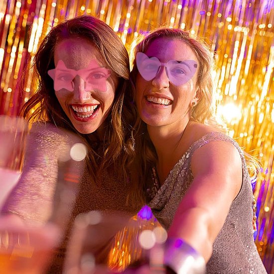 Hartvormige zonnebril voor feest en carnaval - 14 paar gekleurde brillen zonder frame voor kinderen en volwassenen van Merkloos — afbeelding 3