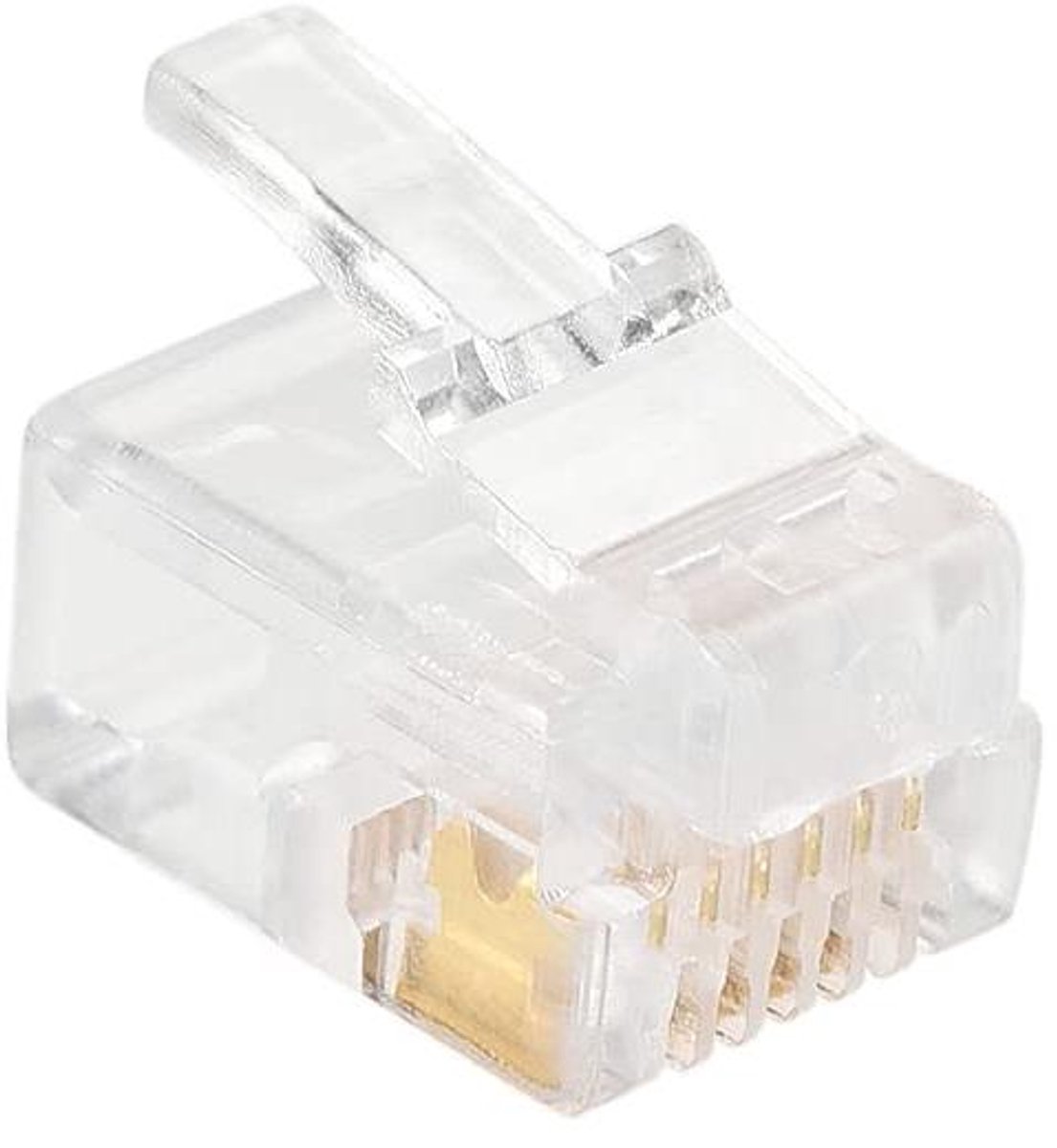 Telefoonstekkers - RJ12 Connectoren - Kabels Maken - Vergulde Pinnen - 50 Stuks - Helder
