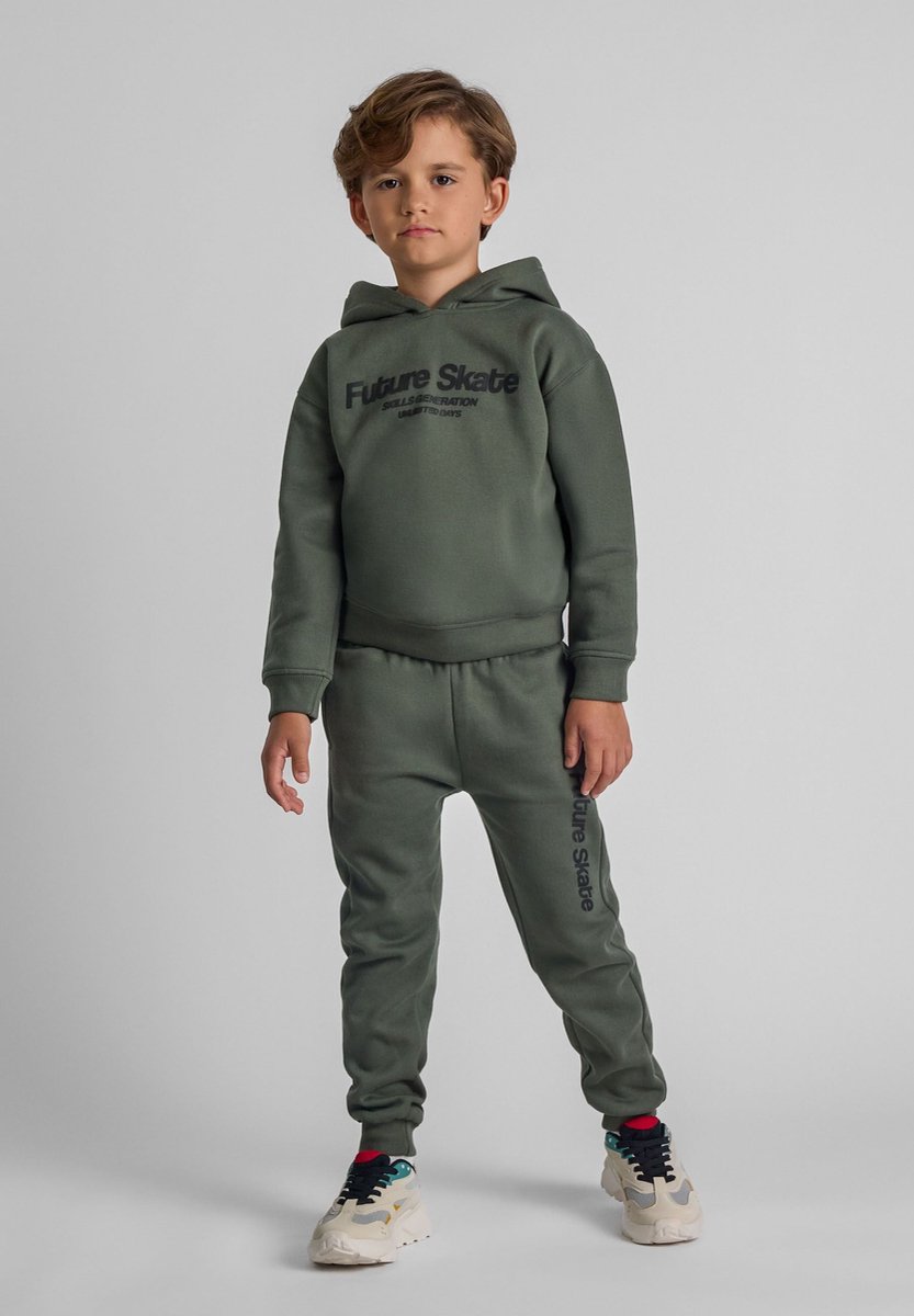 Minoti trainingspak jongens met capuchon - joggingpak kind kaki