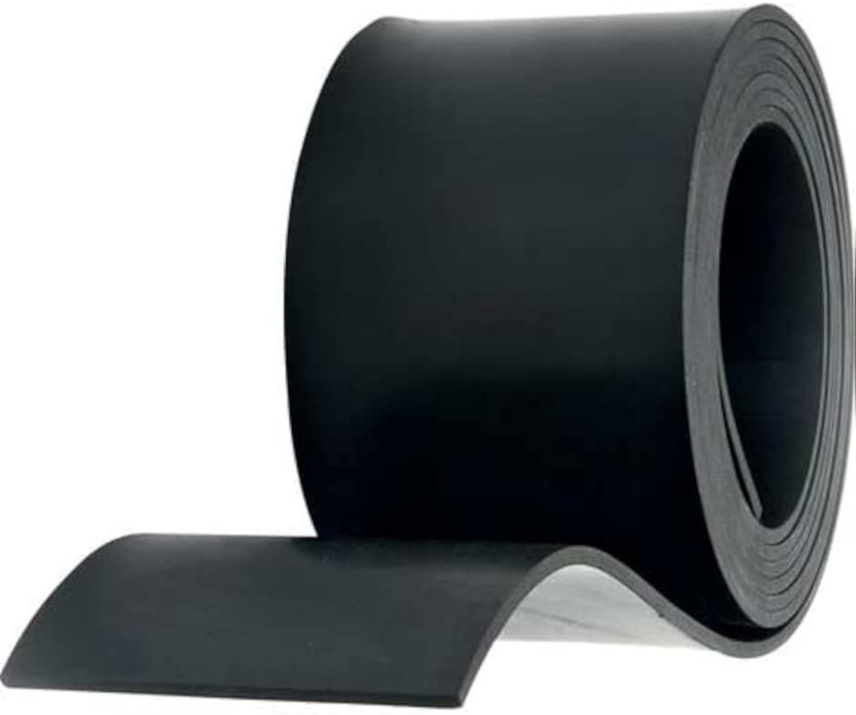 rubber op rol, rubberplaat, rubberfolie, SBR-rubber, 10 cm breed x 3 m lang, 3 mm dik, neopreen, fitnessvloer, rubberen plaat, voor rubberen sluitringen, anti-slip rubber