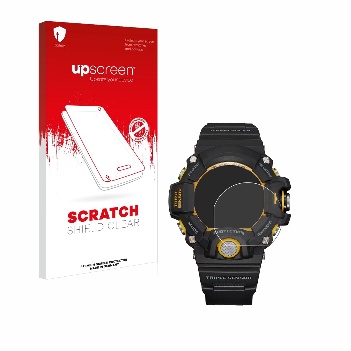 upscreen - Screenprotector voor Casio G-Shock GW-9400Y-1 - Folie Beschermfolie transparant