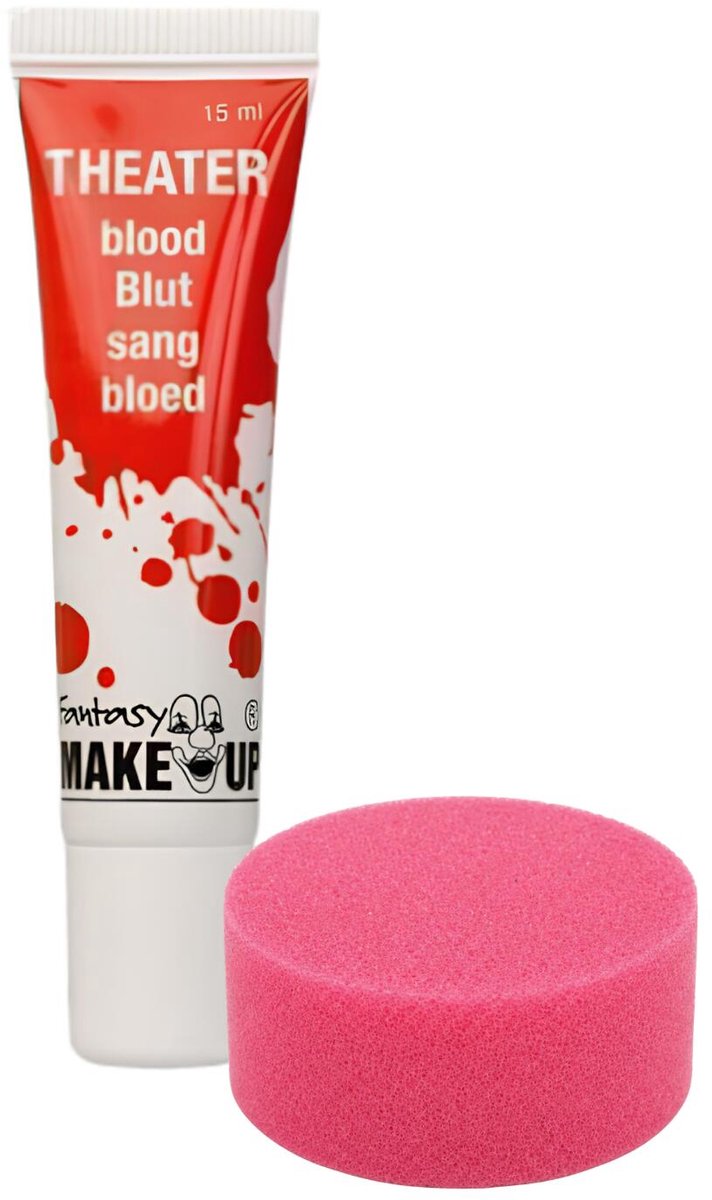 Faram party Tube horror nepbloed met sponsje - 15 ml - Halloween verkleed make up - namaak bloed - filmbloed