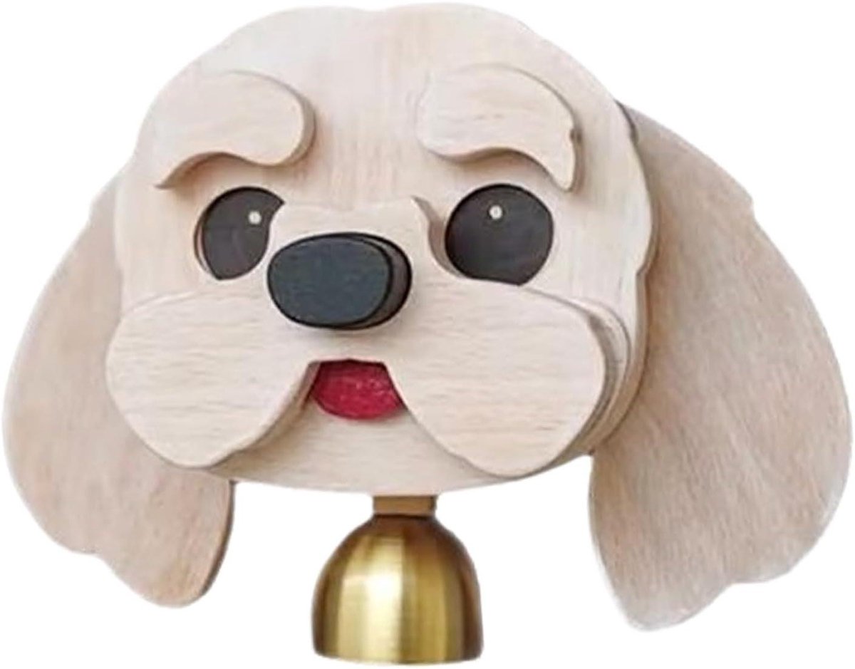 Honden Deurbel - Gong Bel - Huis Verwelkomen - Artistiek Hond Design - 14 x 9 x 6 cm - Bruin