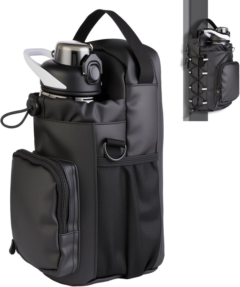Bobypet - Magnetische Sporttas voor Dames en Heren - Magneet Drinkfles Houder tot 1,9L - Gym Bag met Telefoonvak & Verstelbare Schouderriem - Waterdicht