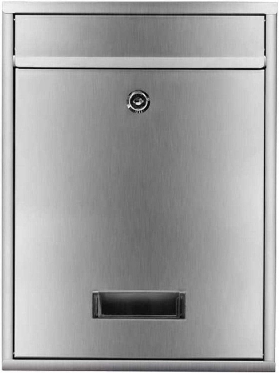 Brievenbus - Postvak - Post ontvangen - Afsluitbaar - 26x8.5x35cm - Zilver