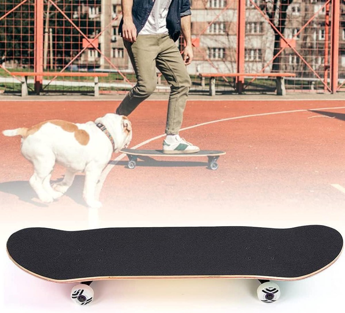 Skateboard voor beginners Glijplaat Esdoornhout Stabiel skateboarden Dubbel gebogen deck 79 x 20 x 10 cm