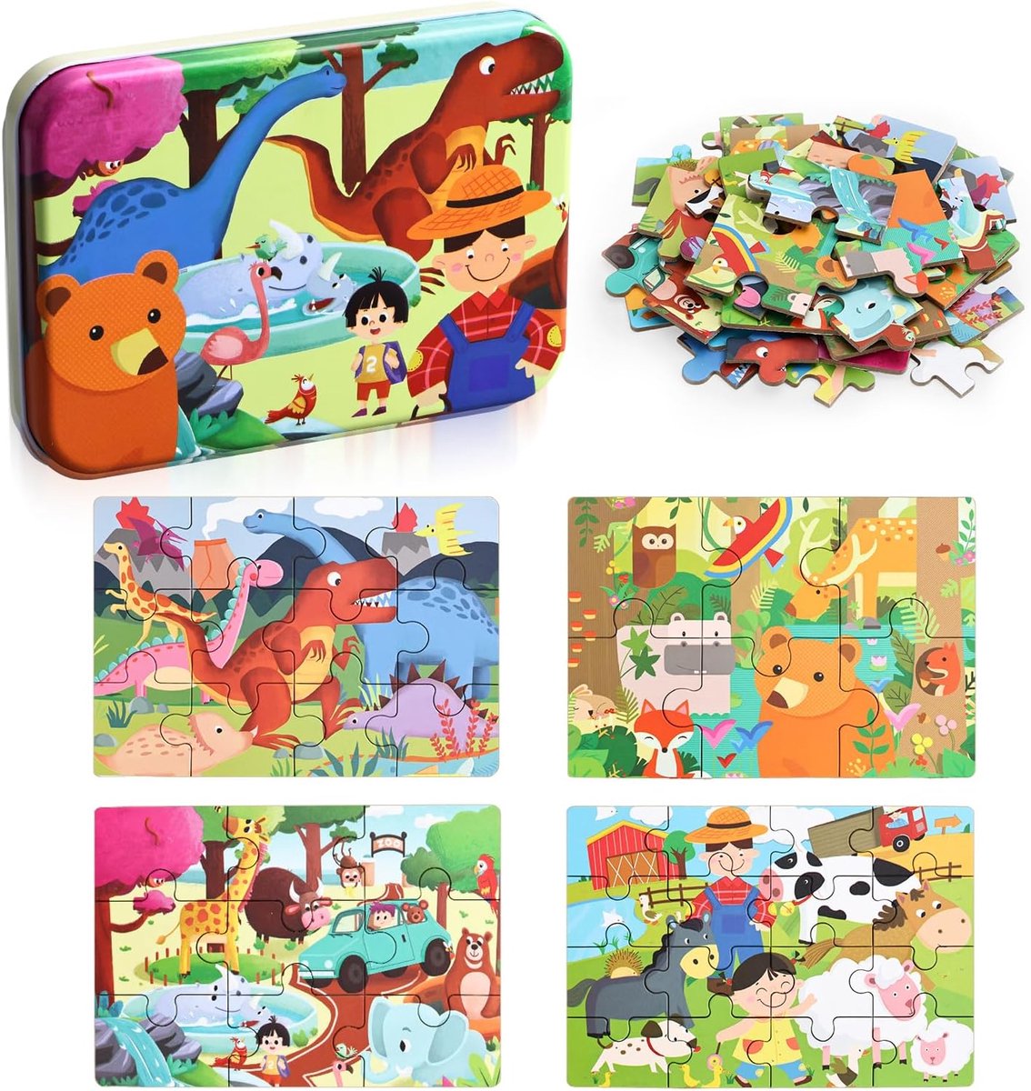 Kinderpuzzel 43 stukjes - educatief speelgoed - vier moeilijkheidsgraden - stimuleert ontwikkeling - SnelShoppen