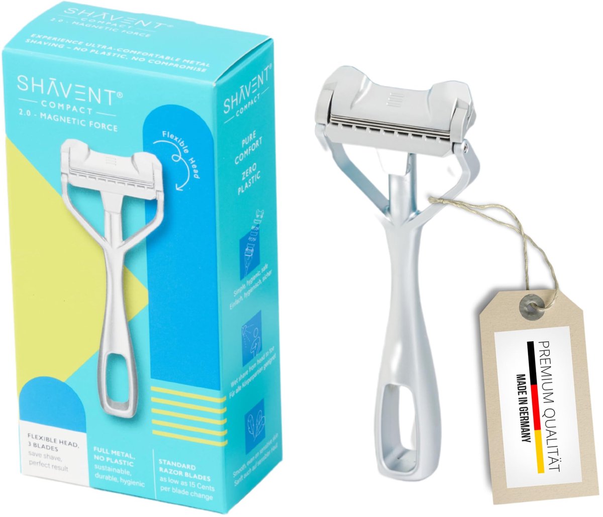 Scheermes dames met oscillerende kop - plasticvrij metaal - zacht en veilig - glad scheerresultaat - SnelShoppen