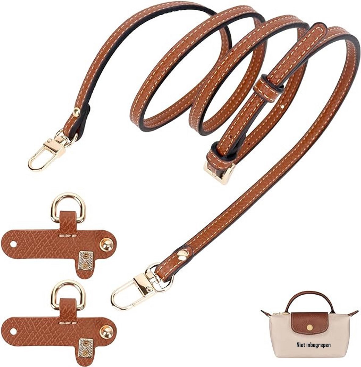 Casalora Longchamp Dames Tas Schouderriem – Verstelbare Leren Riem Zonder Gat, Handgemaakt