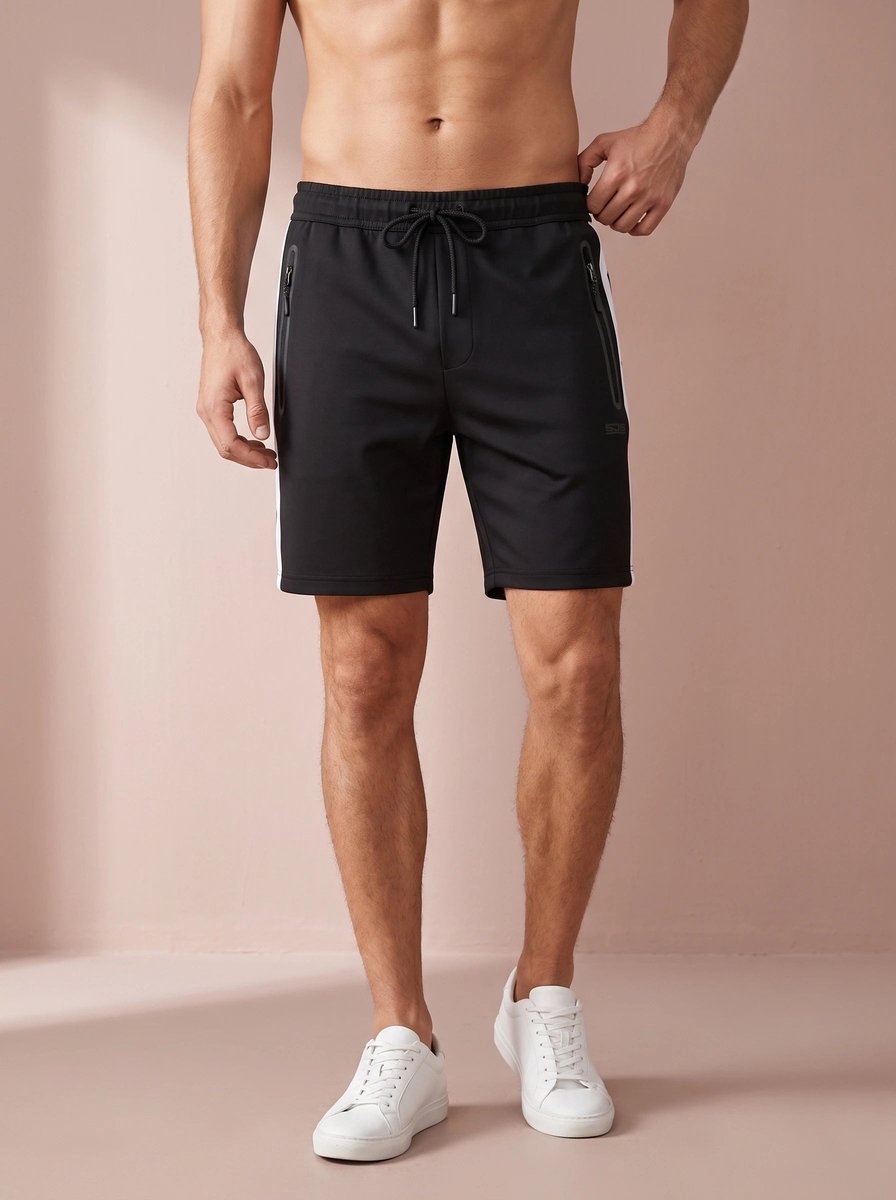 Sjeng Sports PASQUALE - Maat: S Black - Tennis Shorts Mannen - Sportbroek - 86% polyester, 14% elastaan, interlock