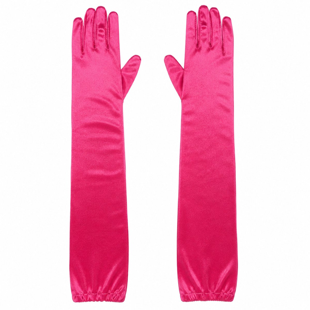 Roze Lange Handschoenen 52 cm - 1 Paar - Gala Handschoenen - Carnaval - Festival - Themafeest Accessoire