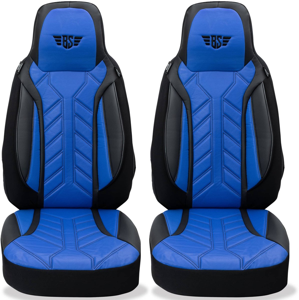 Autostoelhoezen voor Citroen DS Bj 2011-18 – Stoelhoezen voor bestuurder en passagier in Zwart/Blauw
