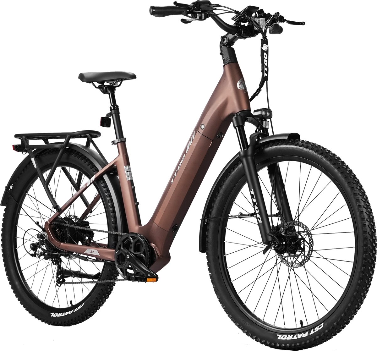 TTGO Z3 Elektrische Fiets 250W 48V15Ah Accu 27.5 Inch Banden 25km u Max Bereik 110-120km Shi o 7s- Bruin