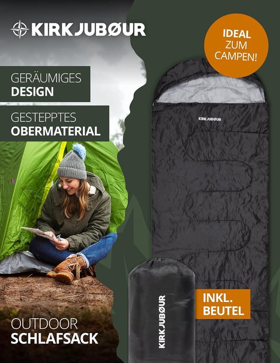Kampeer Slaapzak - Outdoor Dekbed - Kamperen en Reizen - Met Capuchon - 220 x 75 cm - Groen — afbeelding 4