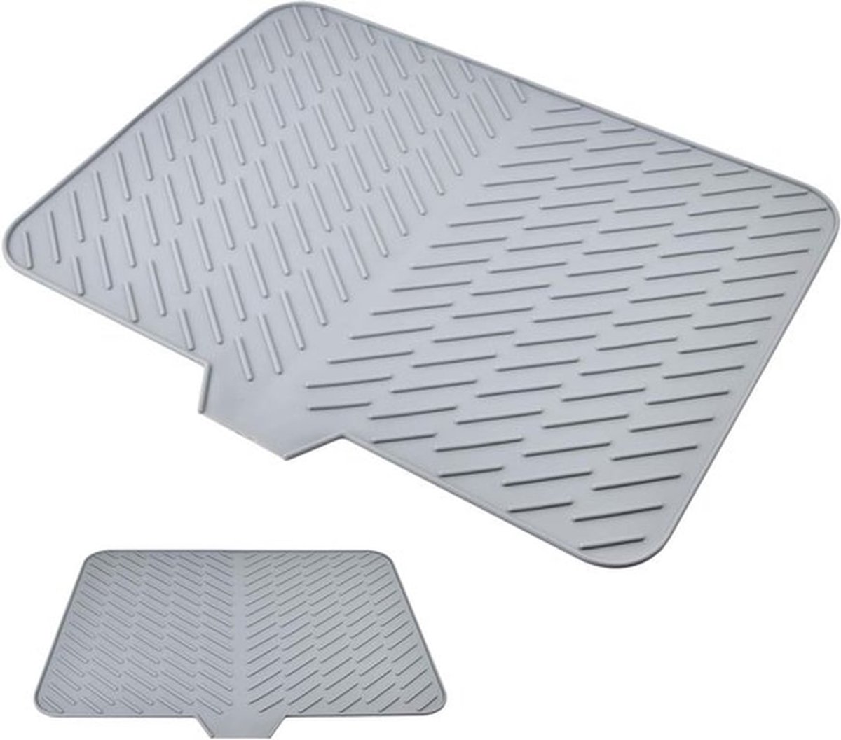 Grote afdruipmat met afvoerlip, opvouwbaar en antislip - Keuken afdruipmat voor gootsteen - Universele droogmat (58 x 43 cm)