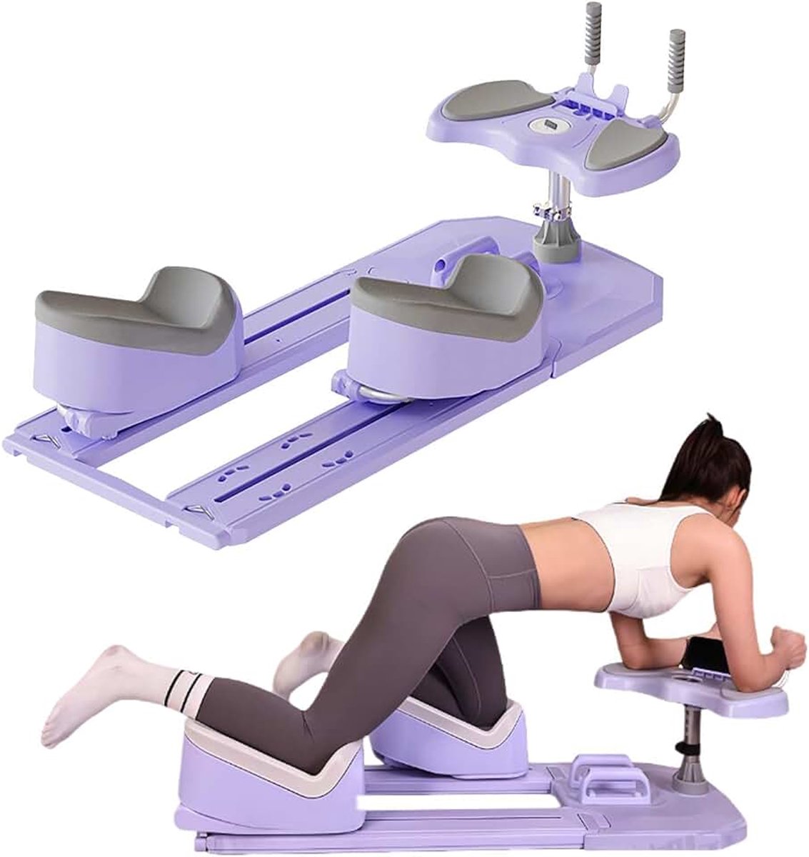 6-in-1 wervelkolom twist-trainer, tailletrainer, machine, digitale timer, thuisfitnessapparatuur voor tailletrainer, workout, tailleversteviging, rugbeenuitrekking