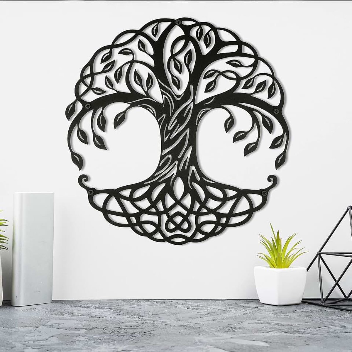 Tree of Life Wandversiering van metaal, levensboom, 45 x 45 cm