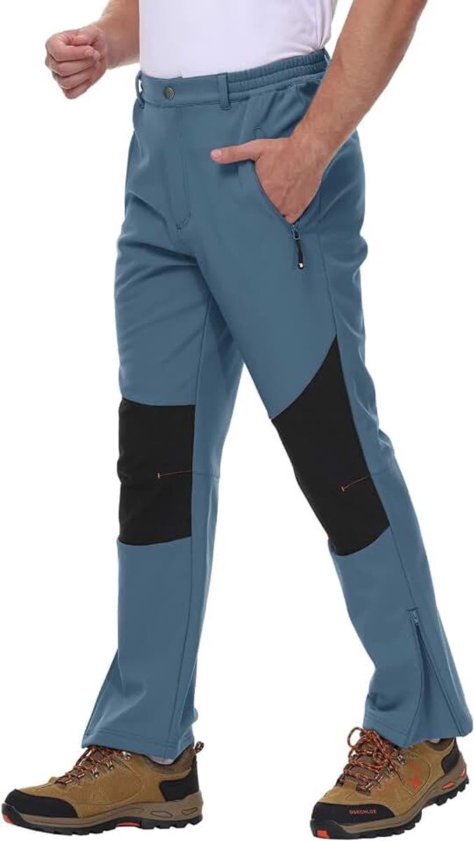 Donhobo Wandelbroek voor heren, outdoorbroek, waterdicht, softshellbroek, winddicht, warm gevoerd, sneeuwbroek, winter, trekkingbroek, skibroek