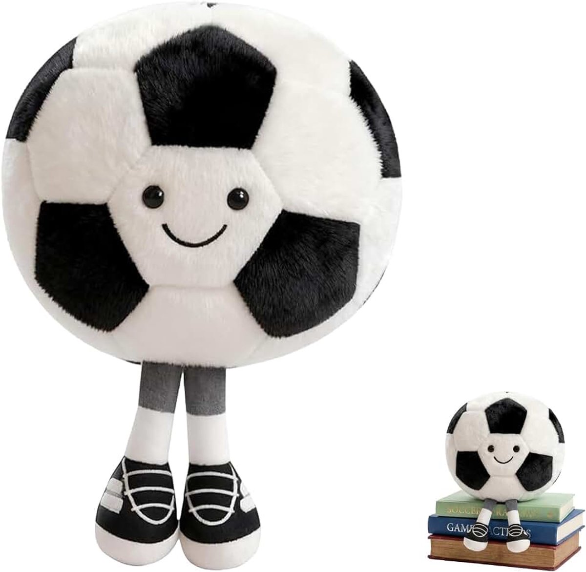 Kussen 25 cm Zwart Wit Zachte Voetbal Knuffel Decoratie voor Bank Auto Slaapkamer Sportkamer