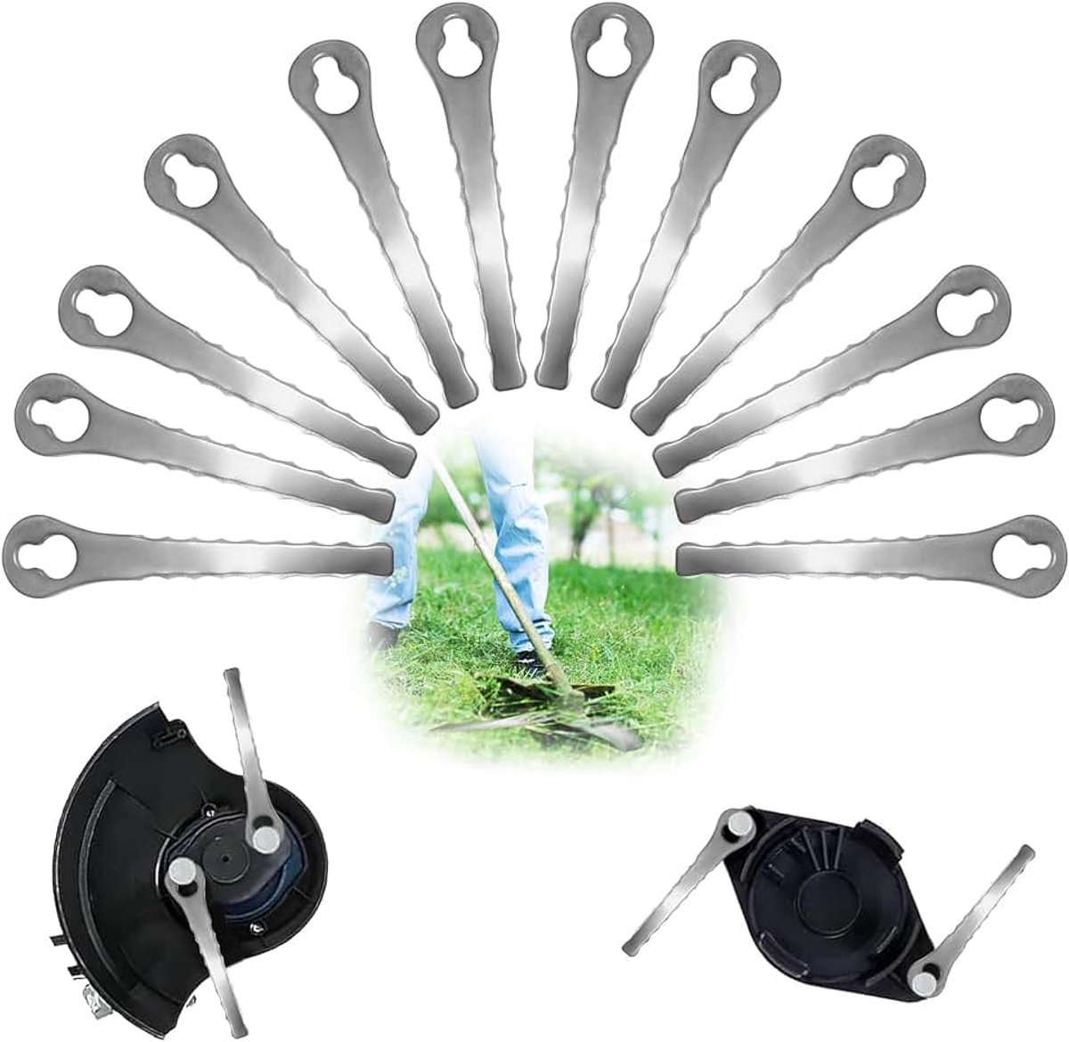 12 stuks grastrimmer messen metaal, panemy metalen messenset | Accu-grastrimmer, reservemes voor grastrimmer, metaal, grastrimmer, messen, metaal, reservemes, grastrimmer, metaal