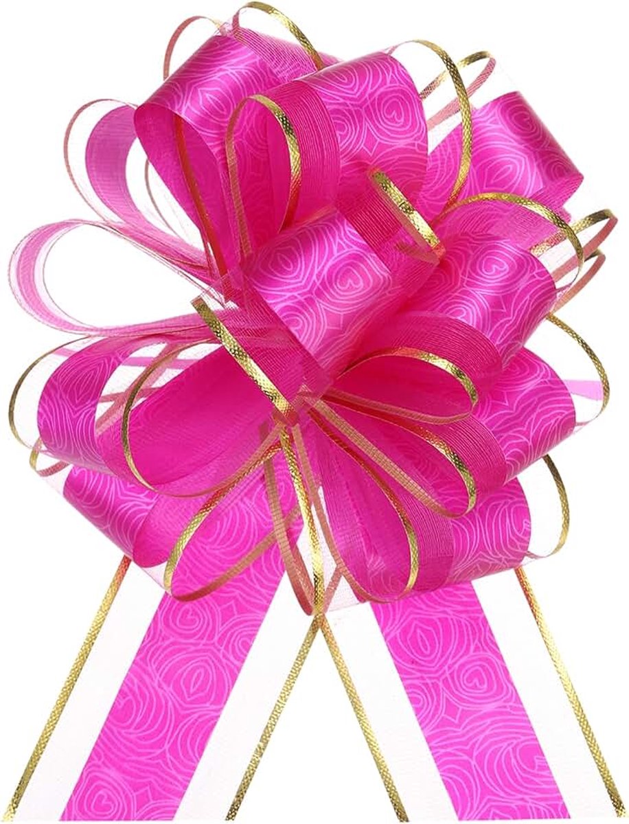 Strikken cadeauverpakking lint organza rozerood voor bruiloftsmanden geschenken Kerstmis Valentijnsdag feest
