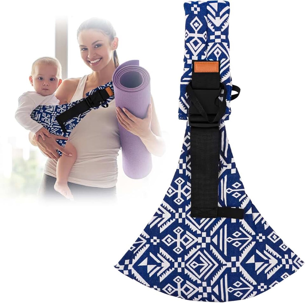 Babydrager voor pasgeborenen vanaf de geboorte, babydrager aan de zijkant voor peuters, mesh, ademend, peuterdrager instelbaar, ergonomisch, geschikt voor baby's van 0 tot 36 maanden, blauw