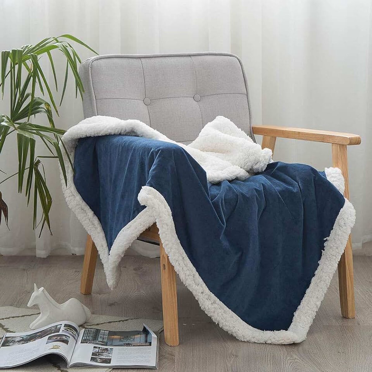 Fleece Dekens Zilvergrijs Reisformaat-Superzacht Fluffy Warm Effen Bed Gooit voor Sofa Microfiber Deken-1_100 cm * 150 cm