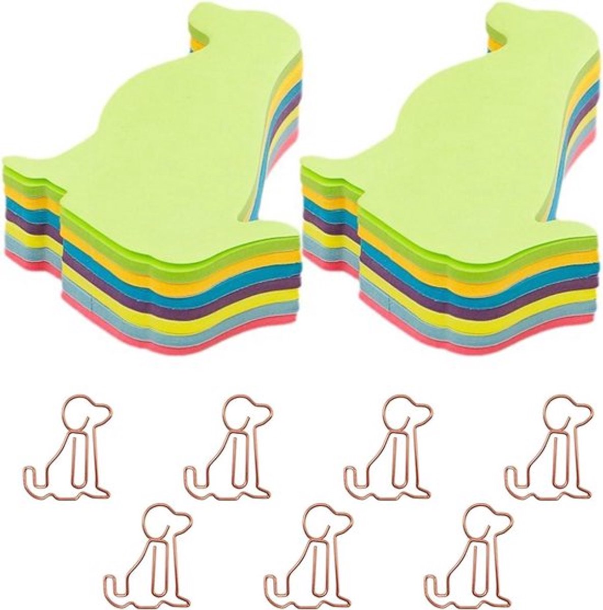 Plaknotities en 7-Delige Hondenkrant Set - Zelfklevend - Briefpapier - Studie en Kantoorbenodigdheden