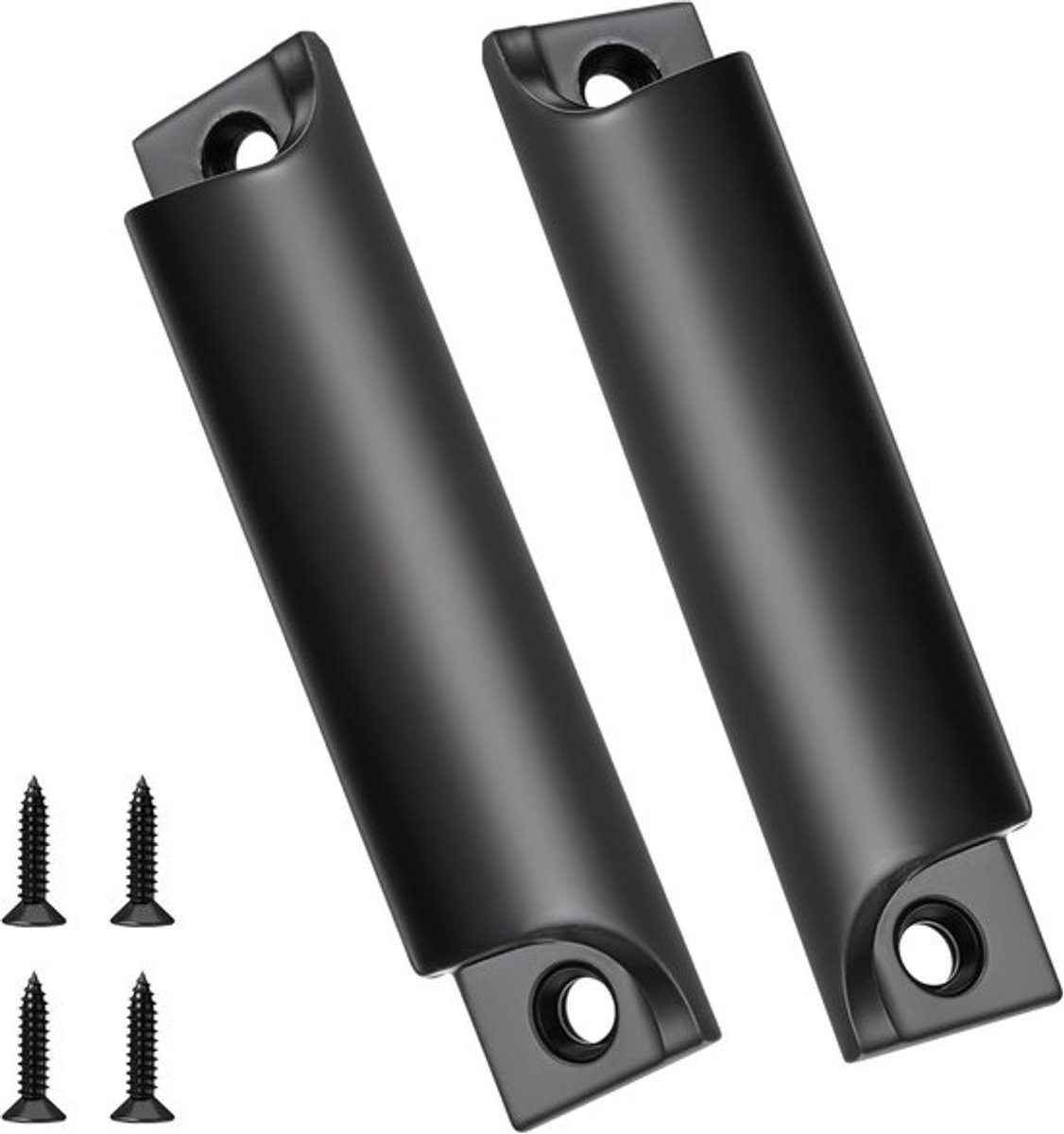 2 stuks handgrepen met schroeven voor kasten en deuren - zwart | 3,5 inch | vingertrekkers voor keuken en dressoir