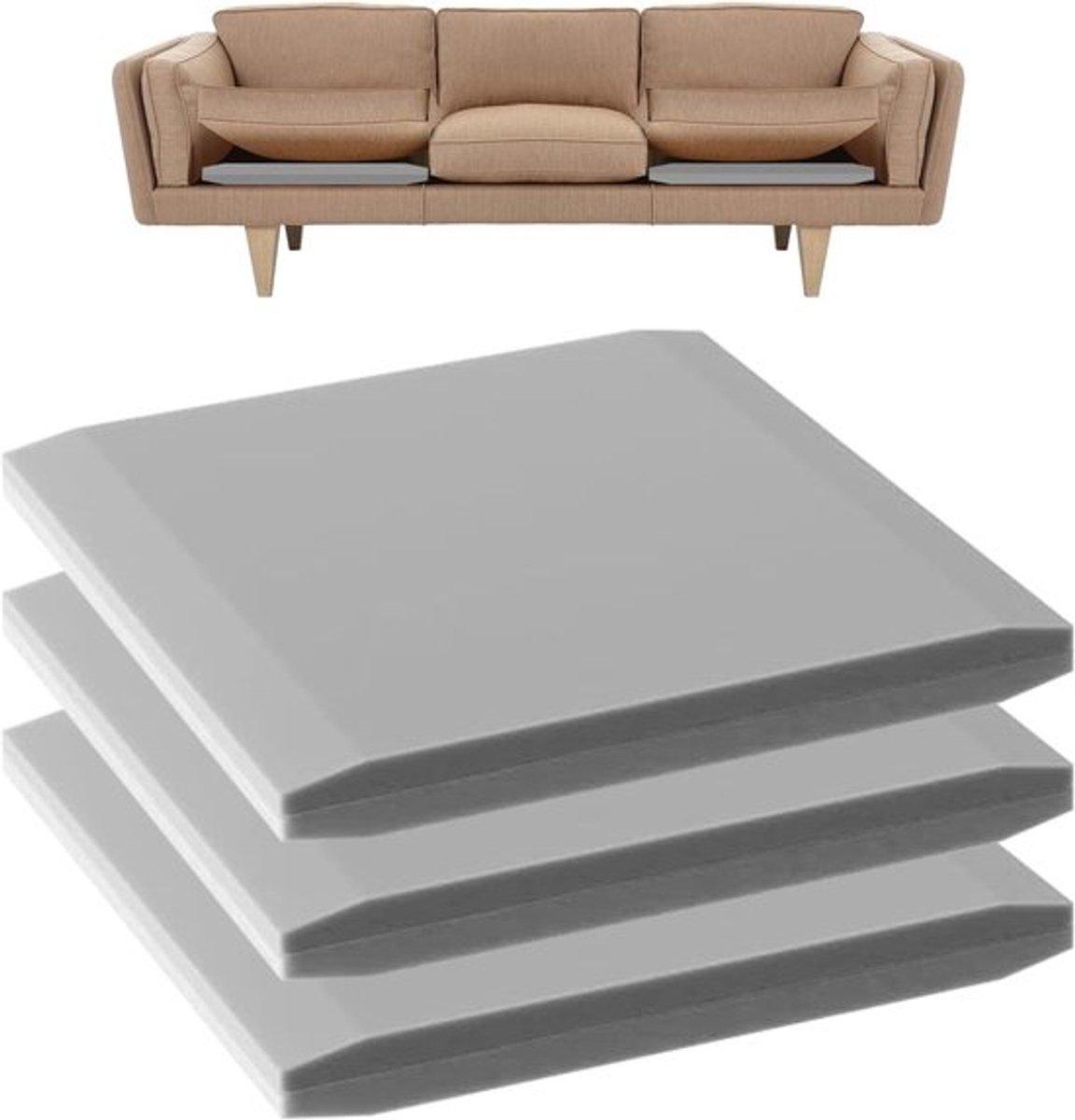 50x50x5cm Bankkussen van Hoge Dichtheid voor Ondersteuning en Herstel van Zakkende Zitplaatsen, Ideaal voor Banken en Loveseats