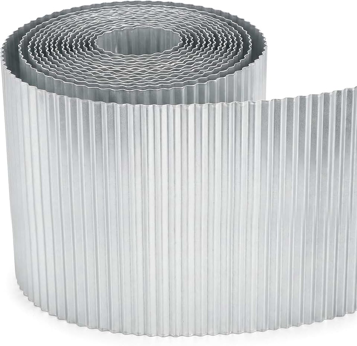 6m Gegalvaniseerde Metalen Tuin Gazon Grens Rand Roll, Tuinplant Border, Golvend, H15cm