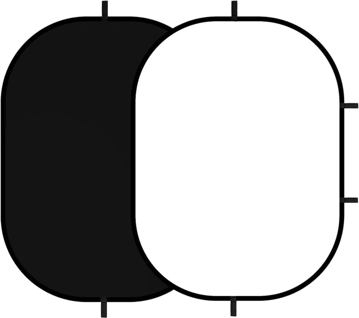 Wit Zwart Achtergrond voor Fotografie, Scherm, Chromakey | 100 x 150 cm, Achtergrond Fotoachtergrond, Opvouwbare Pop-Up Mousseline Zelftape, Achtergrond voor Portret, Studio