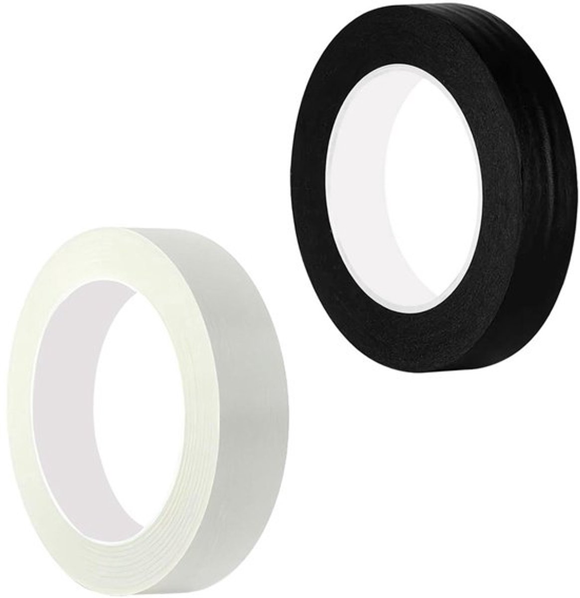 Plakband voor schilderen en knutselen - 2 rollen zwart en wit, 10 mm x 50 m