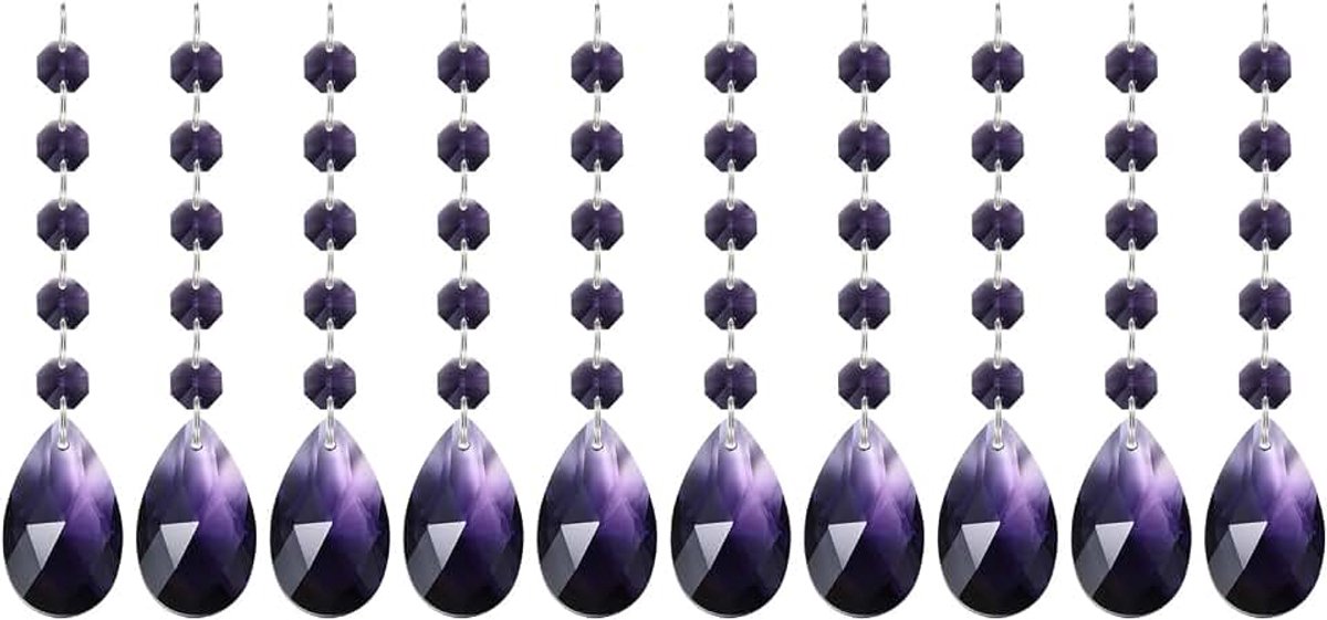 Traanvormige kristallen kroonluchter hangers kralen, 10 stuks 145 mm lengte 38 mm kroonluchter prisma's onderdelen ornamenten hangende kralen voor doe-het-zelf kunst ambachten decoratie,