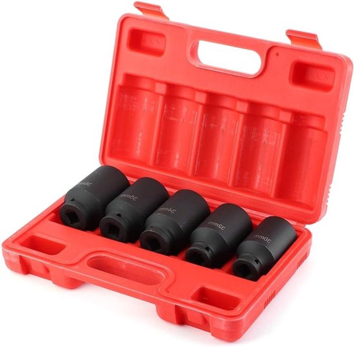 Set van 5 stuks 12-punts 1/2'' Impact Caps voor diepte, luchtcompressor en steeksleutel, met metrische maten