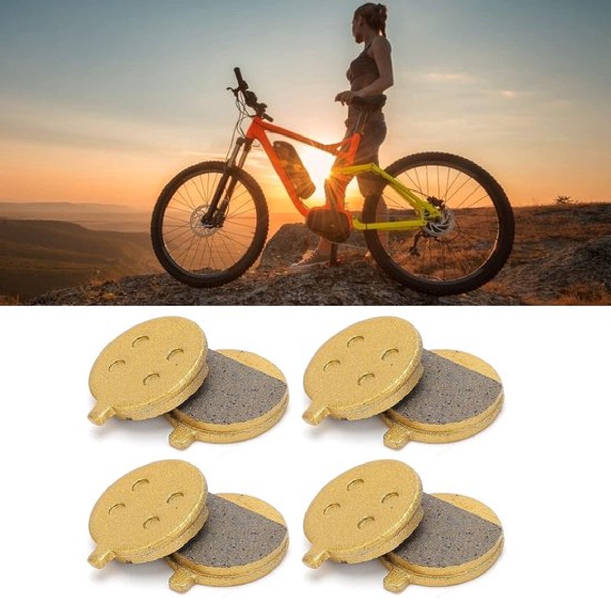 Schijfremblokken Elektrische Scooters en Mountainbikes - 4 paar koperen ronde remblokken