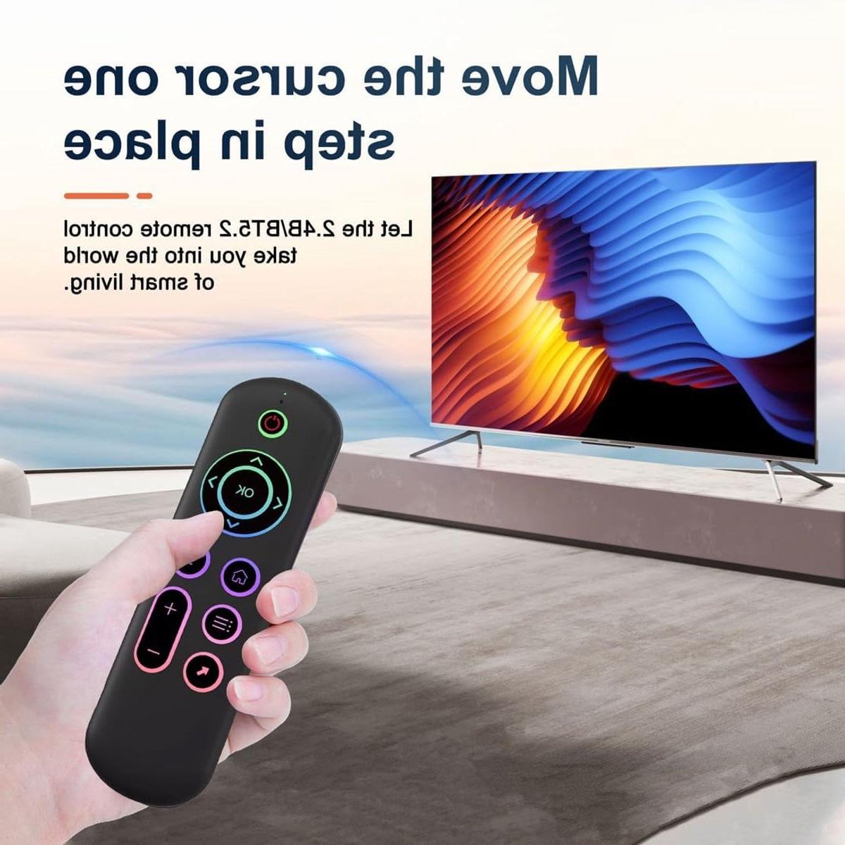 Draadloze Afstandsbediening - Luchtmuis Controller - Smart TV Bediening - Met Ingebouwde Microfoon - 155mm - Zwart