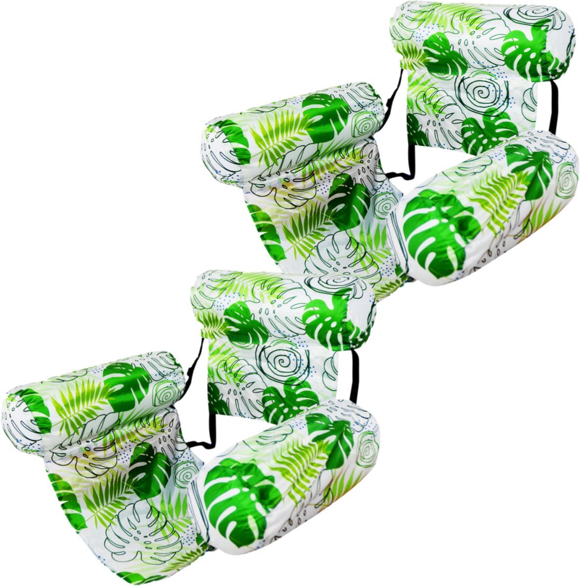 Casalora Opblaasbare Zwemstoel Set van 2 – Drijvende Waterstoel voor Volwassenen – Comfortabele Pool Float met Rugleuning en Armsteunen – Voor Zwembad, Meer en Strand - Groente
