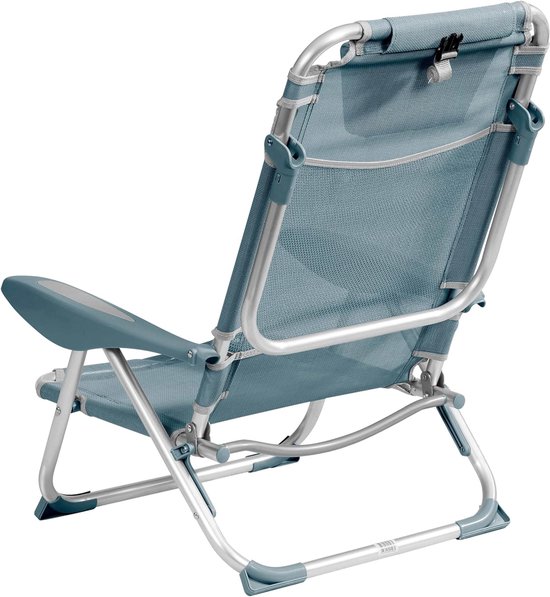 Strandfauteuils Set - Opvouwbare Stoelen - Ontspannen Buiten - 4 standen verstelbaar - Set van 2 - Grijs — afbeelding 4