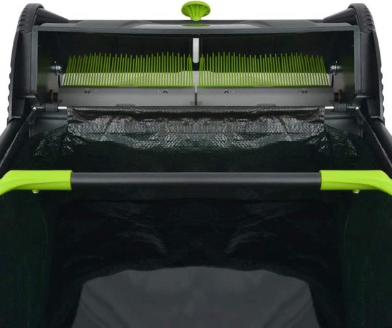 Gazonveegmachine Opvangwagen - Bladverzamelaar Tuin - Gazon Onderhouden - Verstelbare Hoogte - 103 Liter - Zwart Groen — afbeelding 4