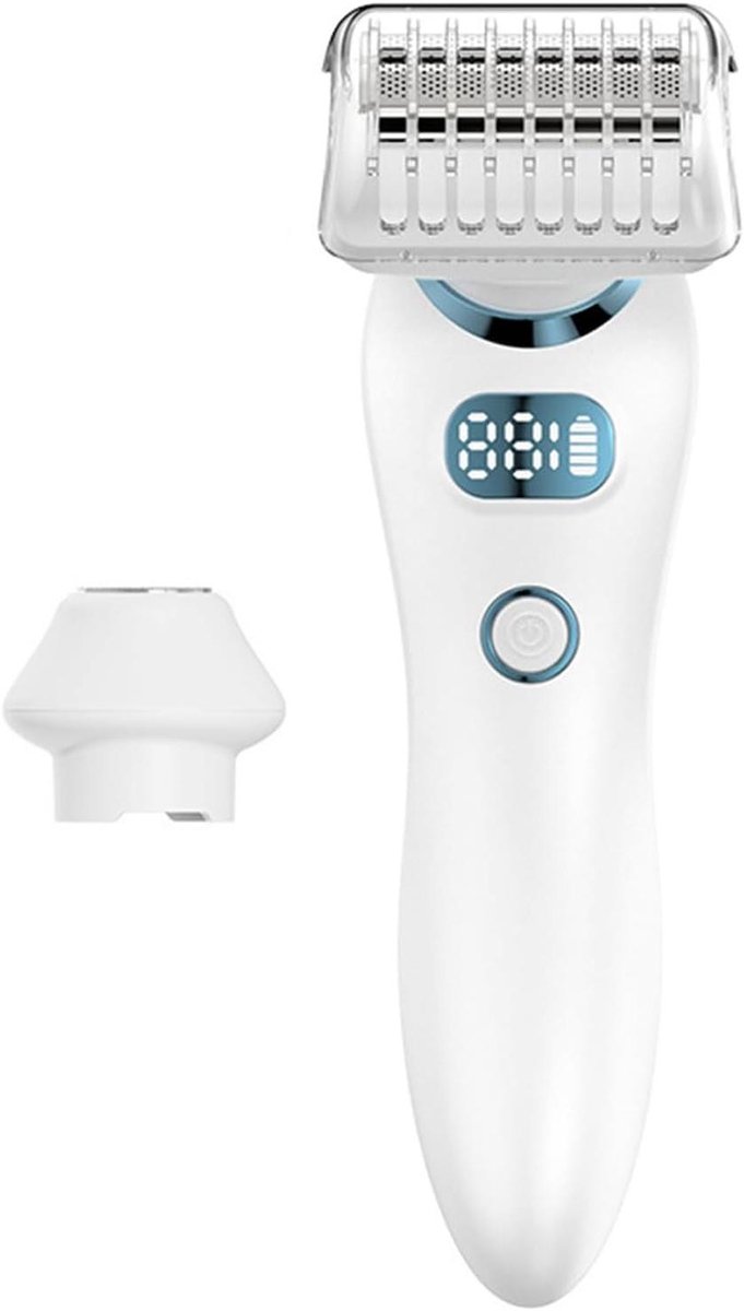 Draadloze ontharingsapparaat - Epilator scheerapparaat - Huidverzorging thuis - 2-in-1 functie - IPX7 waterdicht - Wit