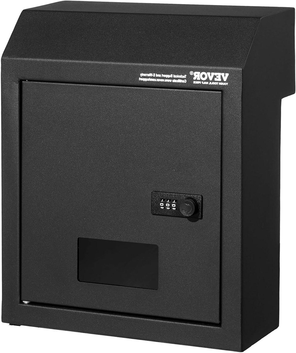 Brievenbus Doorvoer - Postbak - Veilig Post Opslaan - Combinatieslot - 305 x 155 mm - Zwart