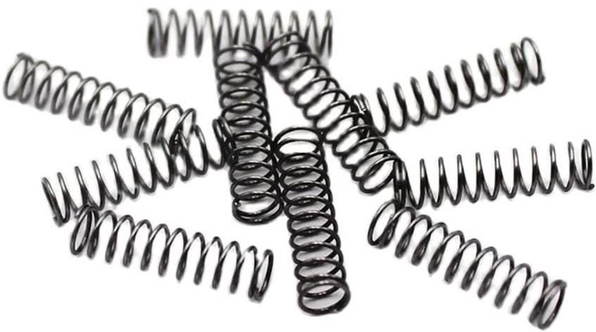 Drukveren Set - Compressieveren Verenstaal - Reparatie Projecten - Kleine Afmetingen - 0.3mm x 1.5-3.5mm - Zilverkleurig