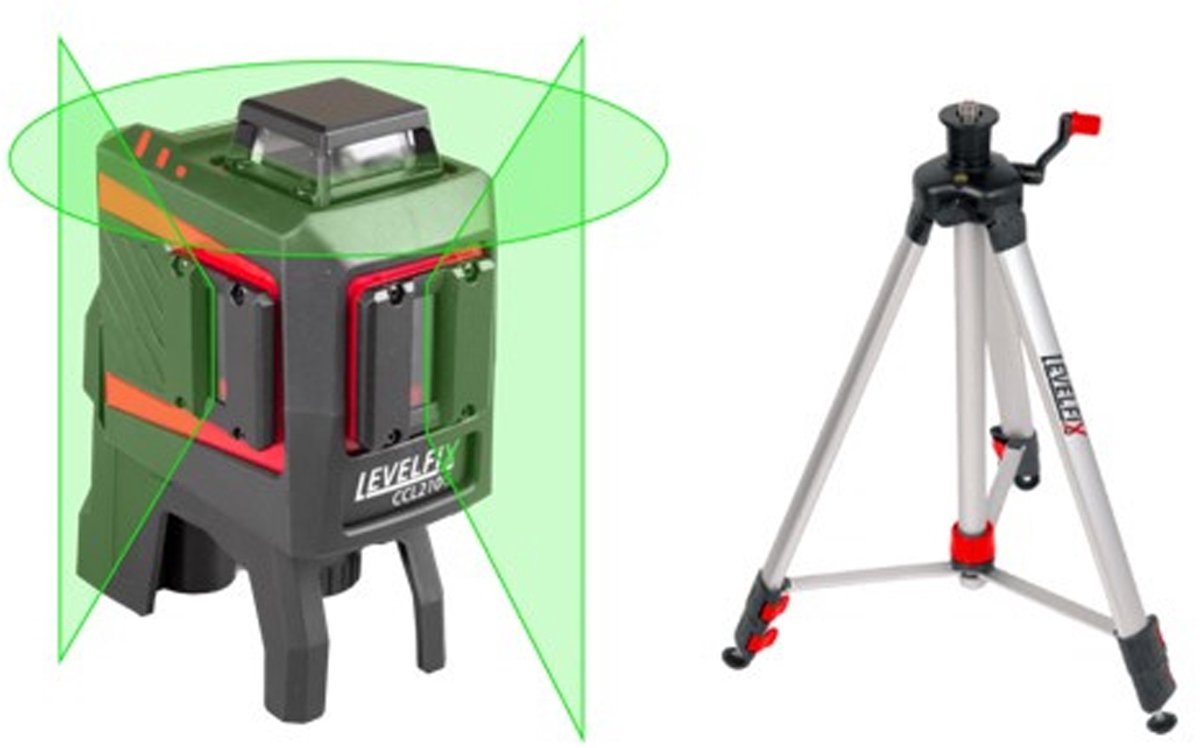 Levelfix Groene Kruislijnlaser - CCL210G - Met Statief
