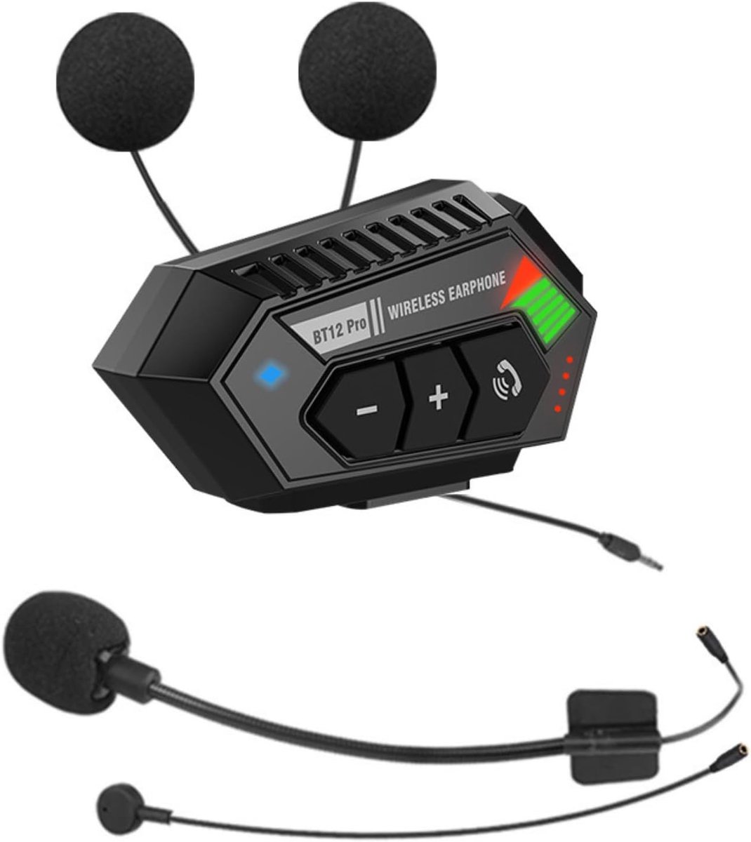 Motorhelm Bluetooth 5.3 – Intelligente sfeerverlichting – Handsfree – Batterij 2000 mAh – 30 uur batterijduur – Met spraak – Draadloze luidspreker IPX6