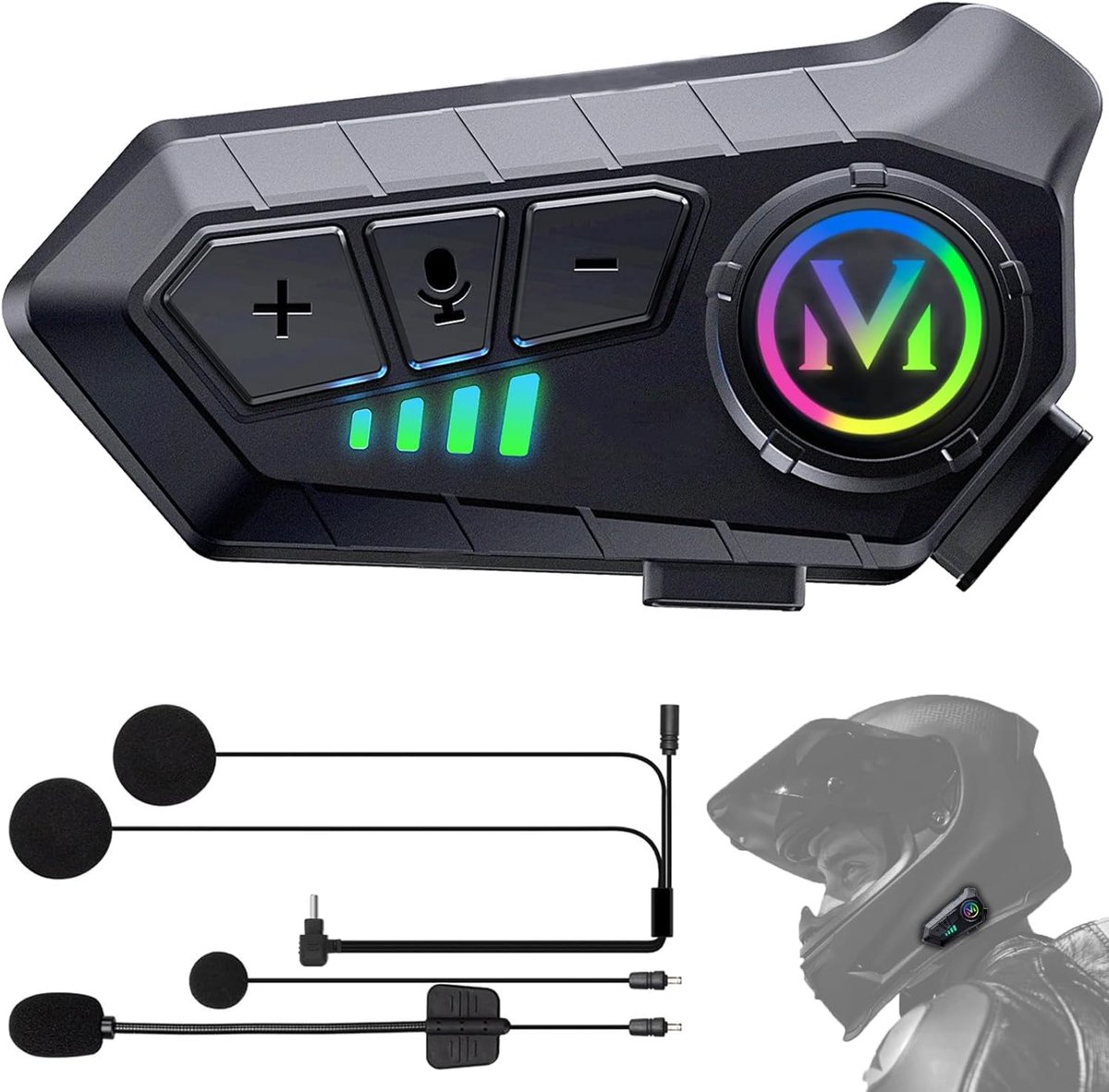 Motorheadset – uitzonderlijke batterijduur – motor handvrij-set met HiFi-luidspreker – microfoon – zachte/harde – intelligente ruisonderdrukking – IPX6-waterdicht – automatische beantwoording – zonder intercomfunctie – Y100.