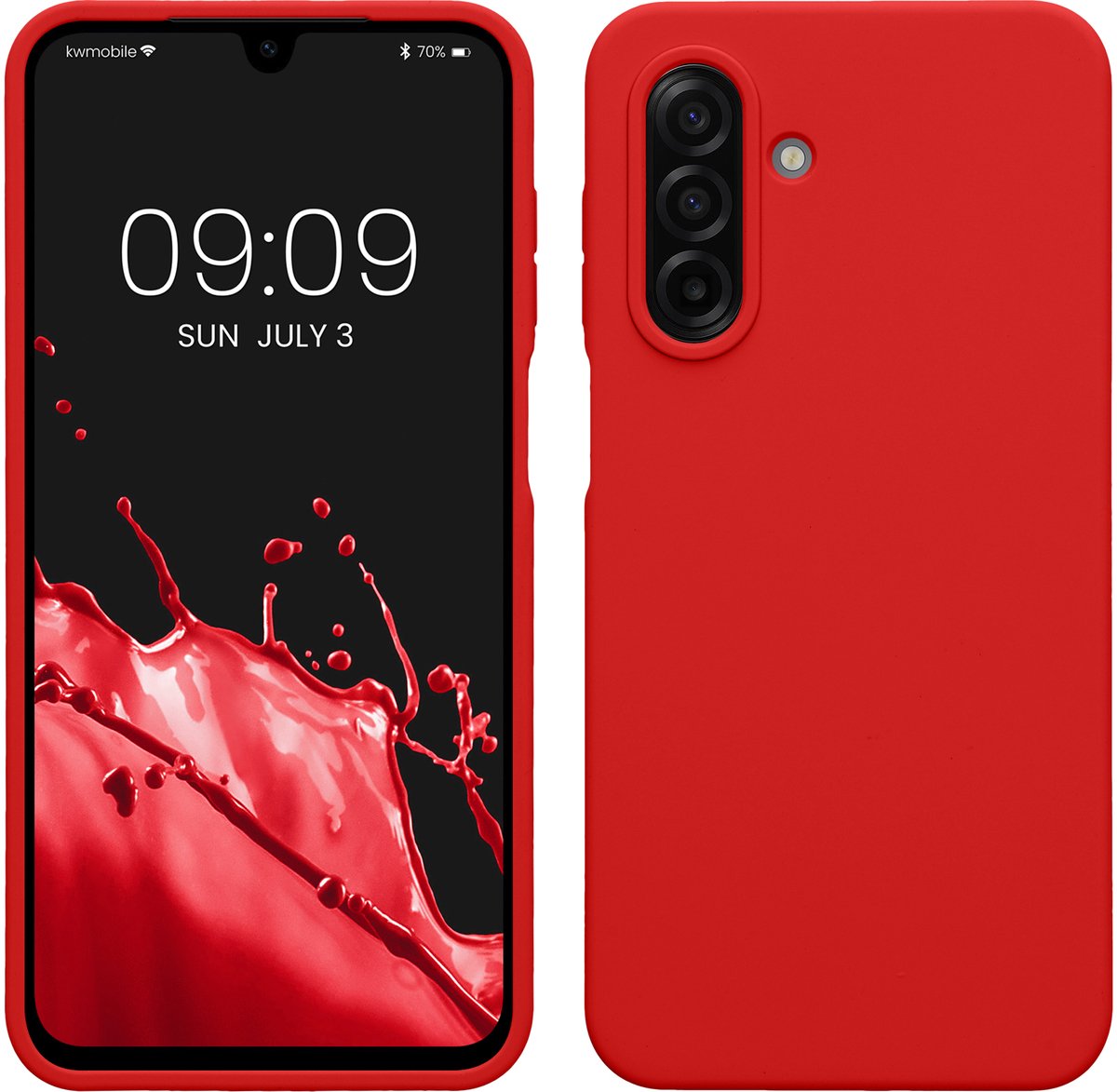 kwmobile telefoonhoesje geschikt voor Samsung Galaxy A17 4G / 5G - Hoesje met siliconen coating - Smartphone case in klassiek rood