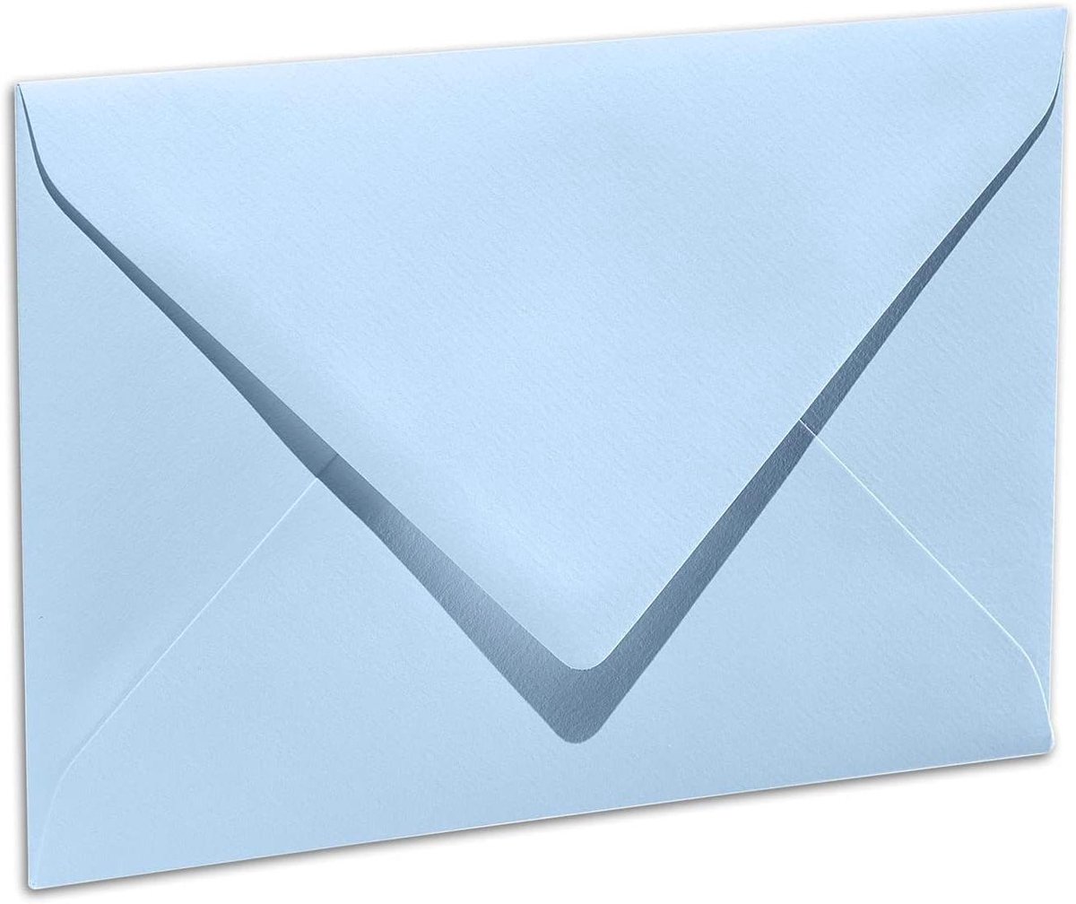 Geribbelde Enveloppen - Pastel Blauw - Correspondentie Verzenden - Egoutteur Ribbels - DIN B6 - Blauw