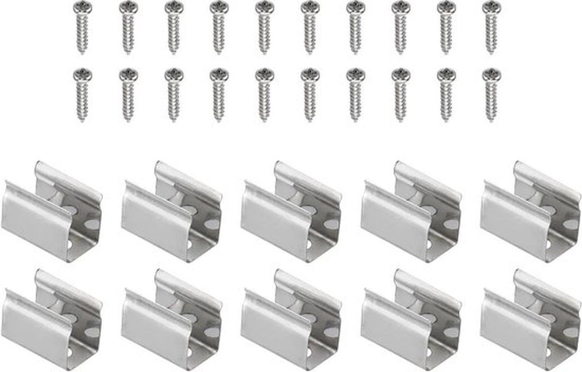 LED-strip lichtclips - Montagebeugel - RVS klemhouders - Neon RGB - Bevestigingsclips - Schroeven - 4.8mm-6mm - Kabel lint - Geschikt voor 100 stuks - Kleur of model